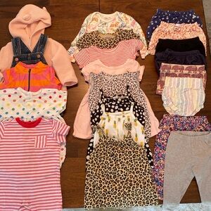 Lot of 21 baby girls clothes in size 6-12 mo including Kyte, Primary, Kate Quinn
